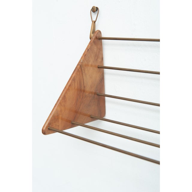 Wall-Mounted Bookcase in Walnut by Carl Auböck, 1950s For Sale - Image 9 of 15