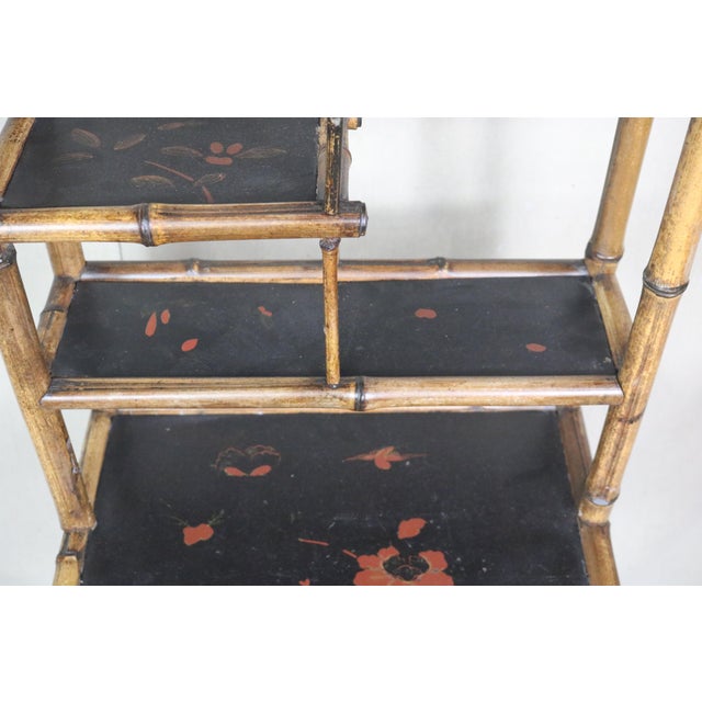 Mid 19th Century Napoleon III Period Bamboo Etagere For Sale - Image 11 of 17