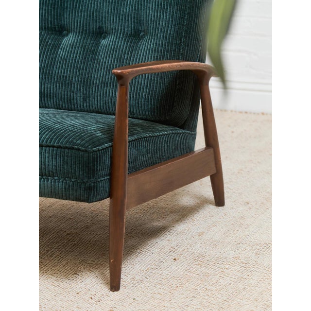 Green Mid 20th Century Styled After Mid Century Modern Upholstered Milo Baughman Armchair For Sale - Image 8 of 11