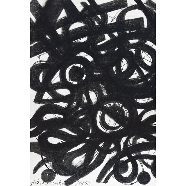 Egbert Bruckner, Dense Abstraction, 1952, Ink For Sale - Image 4 of 12