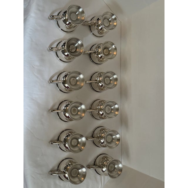 Metal Vintage Sheridan Silverplated Bunch Bowl Cups- Set of 12 For Sale - Image 7 of 8