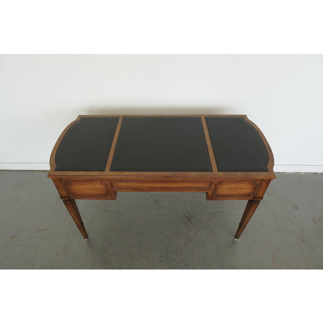 Attributed to Baker Furniture Leather Top Plat Desk For Sale - Image 9 of 15