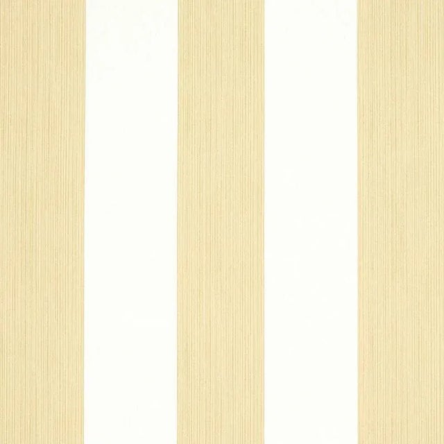 Schumacher Edwin Stripe Wide Wallpaper in Sand For Sale