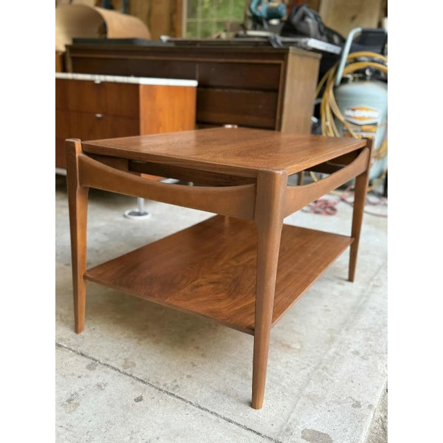 Wood Bassett Mid Century Modern End Side Cocktail Table For Sale - Image 7 of 10