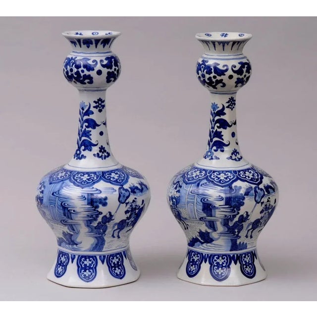 Dutch Delft Vases - a Pair For Sale - Image 4 of 9