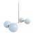 Brass Atomic Chandelier With 4 Opaline Globes, Mid 20th Century For Sale