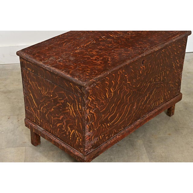 Swedish 19th Century Faux Bois Petite Painted Trunk For Sale In Baton Rouge - Image 6 of 10