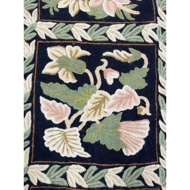 American Folk Art Hand Sewn Canvas Backed Rug / Tapestry, Floral Pattern #1 For Sale - Image 10 of 18