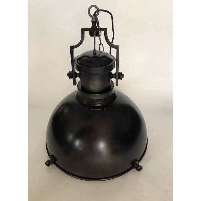 Noir Black Metal Marine Pendant Light For Sale In West Palm - Image 6 of 13