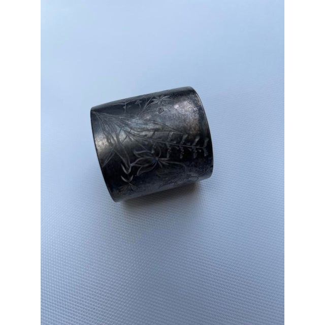 Early 20th Century Antique Silver Metal Napkin Ring For Sale - Image 5 of 8