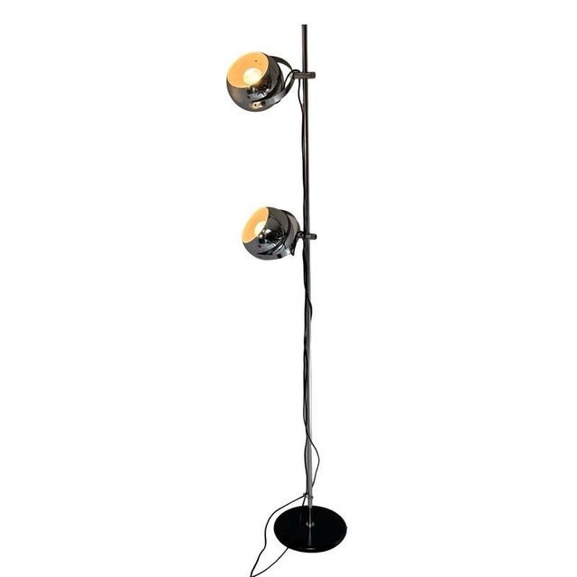 Mid-Century Modern Space Age Mid-Century Modern Floor Lamp with 2 Chrome Shades from Gepo For Sale - Image 3 of 9