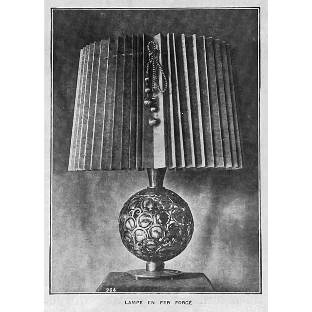 Large Art Deco Wrought Iron Table Lamp by Edgar-William Brandt, 1930s For Sale - Image 17 of 18