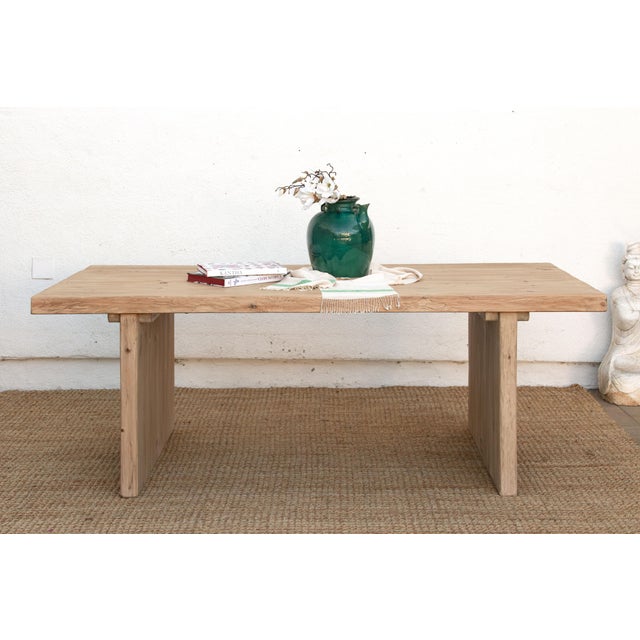 3" Thick Top Camargue Reclaimed Wood Pedestal Dining Table For Sale - Image 18 of 18