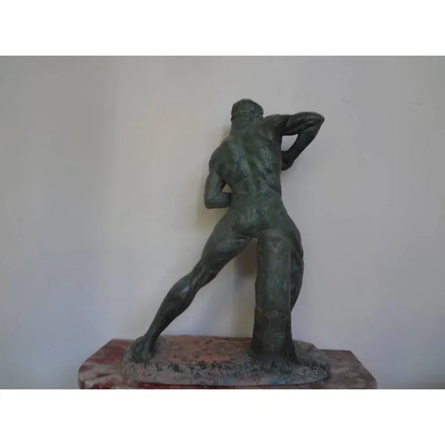 1930s Period French Art Deco Terracotta Sculpture, Signed Bargas For Sale - Image 5 of 9
