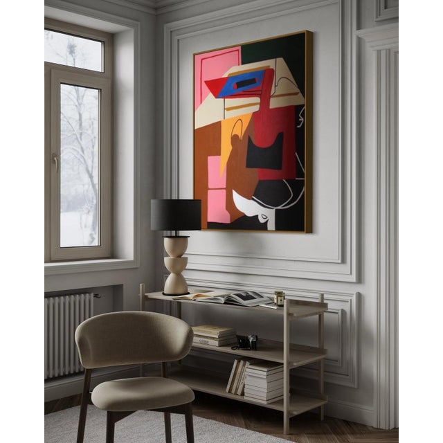 Add a bold and sophisticated touch to your interior with this large, original abstract canvas, characterized by dynamic...