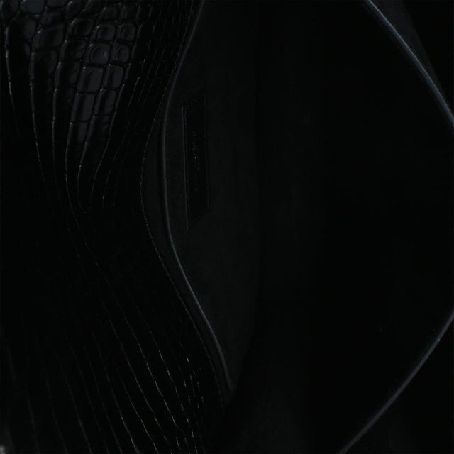 Black Croc Embossed Calfskin Medium Monogram Sunset Bag For Sale - Image 9 of 9