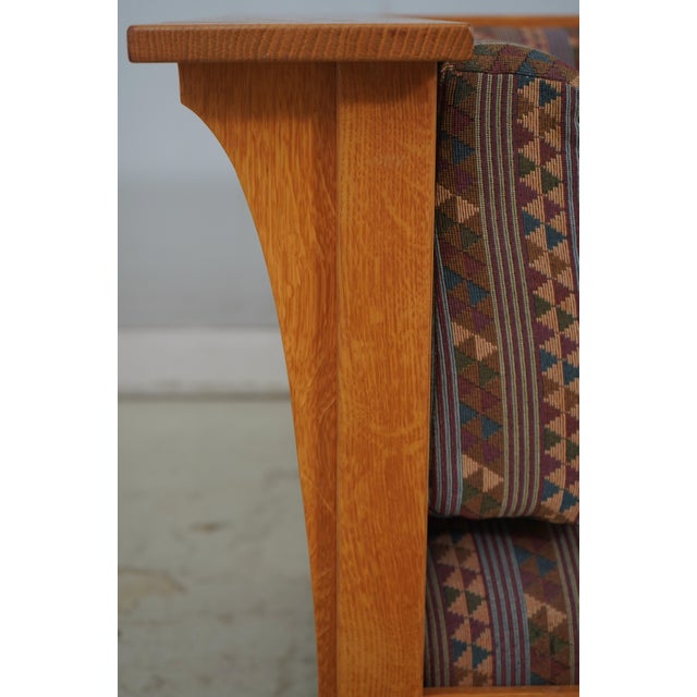 Brown Stickley Mission Oak Prairie Settee Sofa For Sale - Image 8 of 18