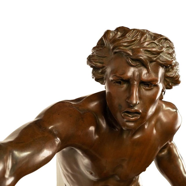 Monumental French Figurative Bronze Statue 'Au Loup' Shepherd Dog Sheep Hunting by Louis-Auguste Hiolin, 1874 For Sale - Image 12 of 18