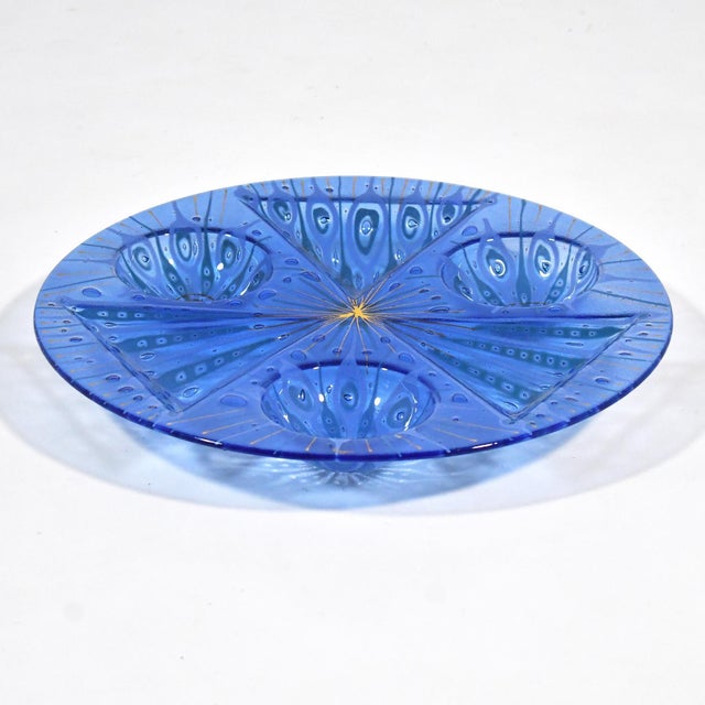 Michael and Frances Higgins’ distinctive designs in fused glass are rich and complex. This large tidbit or snack tray is a...