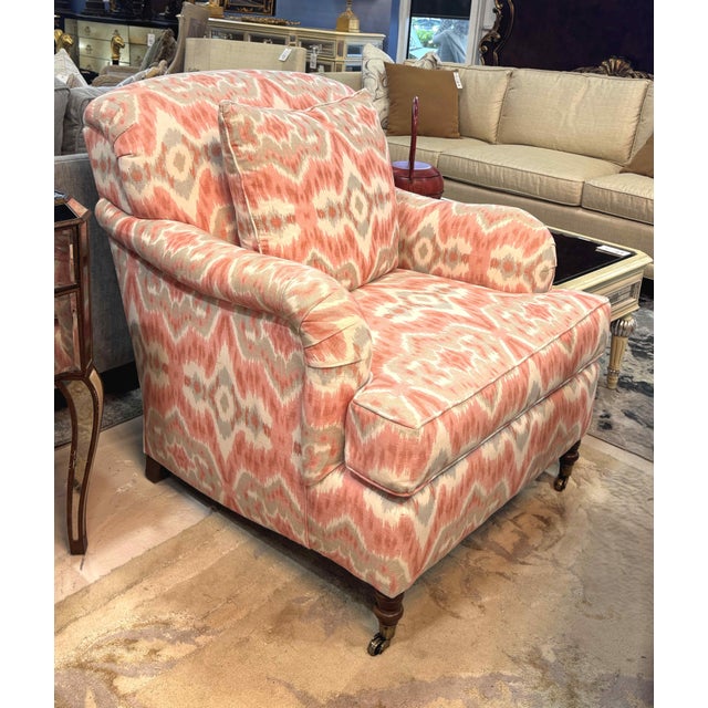 Contemporary Kravet English Arm Lounge Chairs, a Pair For Sale - Image 3 of 17