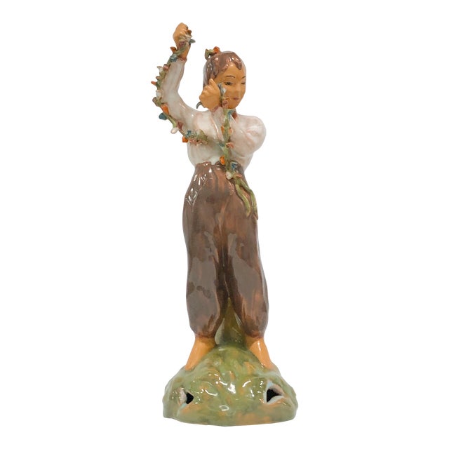 Vintage 1940s Joy Thompson Pasadena California Pottery "Autumn" Ceramic Figurine For Sale