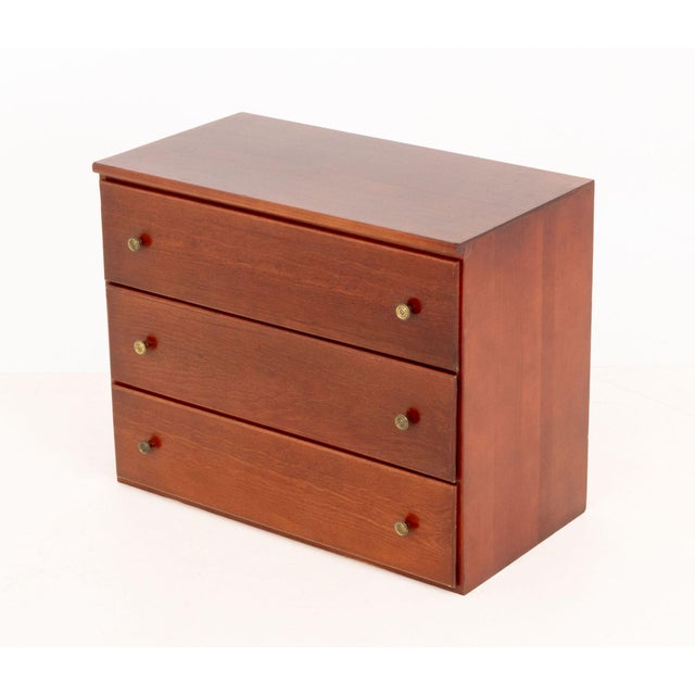 Wood Pair of Modern Cherry-Stained Wood Chests of Drawers For Sale - Image 7 of 9
