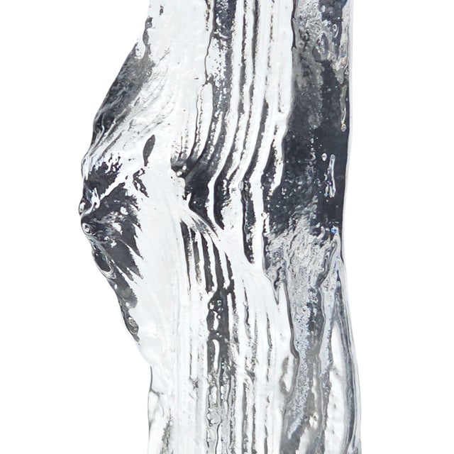 Glass Bengt Edenfalk for Skruf Modernist Swedish Glass Ice Sculpture, Signed Scandinavian Design For Sale - Image 7 of 8