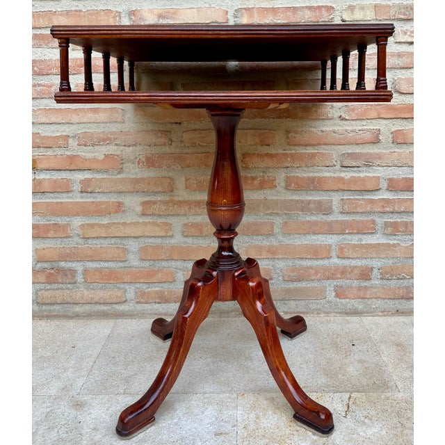 19th Century Regency Wood Game Table with Green Leather Top, 1890s For Sale - Image 16 of 18