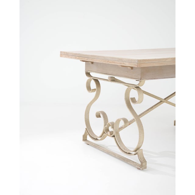 Early 20th Century 20th Century French Metal Folding Table with Wooden Top For Sale - Image 5 of 18