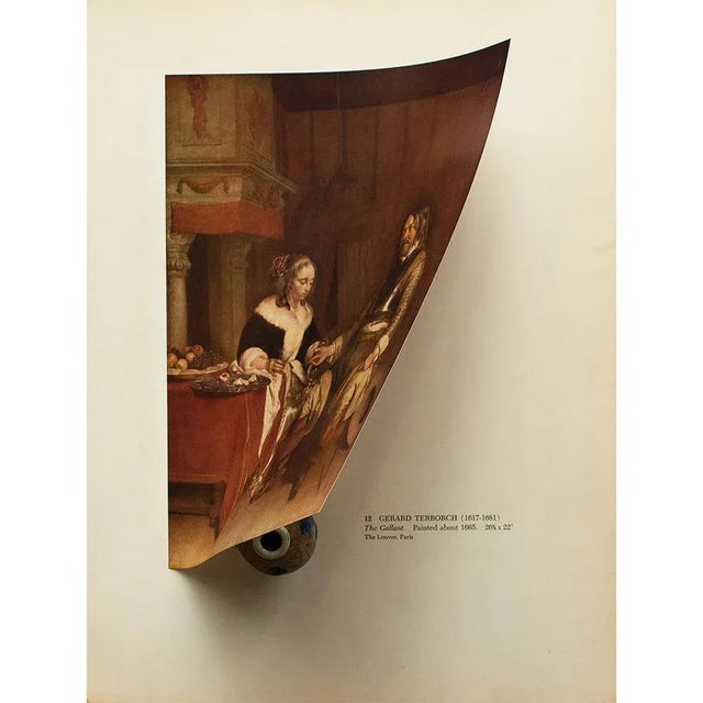1954 After Gerard Terborch "The Gallant", Vintage Full-Color Print For Sale - Image 4 of 8