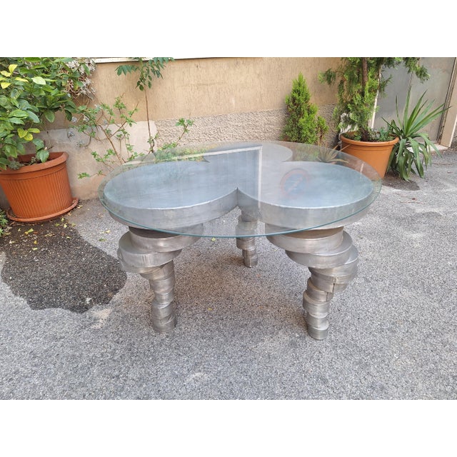 Vintage Sculpture Table in Aluminum by Maurizio Mori, 1980s For Sale - Image 12 of 18