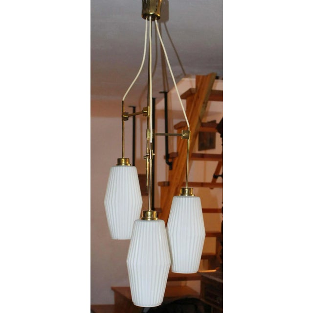 Brass Italian Chandelier Art Deco style For Sale - Image 8 of 8