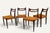 Mid-Century Modern Vintage Teak and Orange Wool Chairs, 1960s, Set of 4 For Sale - Image 3 of 18