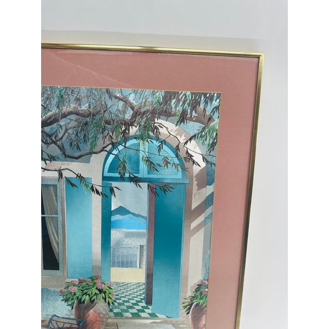 Vintage Richard Akerman Dufex Foil Print "Fruits De Provence" | Excellent Condition, Gold Metal Frame | Shimmering Mediterranean Wall Art For Sale In Tampa - Image 6 of 14
