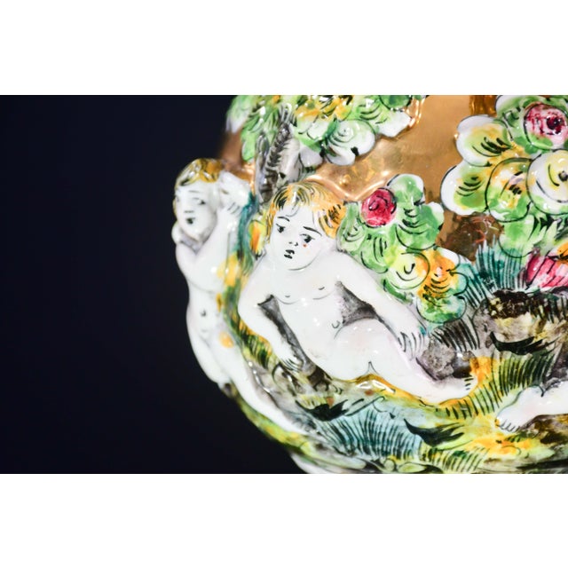 1960s Manila, Large Size 12 Light Italian Vintage Ceramic Chandelier, 1960 For Sale - Image 5 of 18