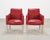 Art Deco Pair of Italian Art Deco Style Red Leather Lounge Armchairs For Sale - Image 3 of 18