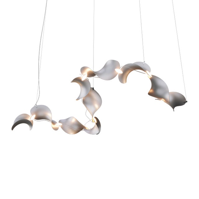 Dune 10 Curve Pendant Light with Silver Anodized Shades by Daniel Becker For Sale - Image 14 of 14