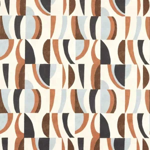 Harlequin Torillo Fabric in Black Earth/Cornflower/Walnut
