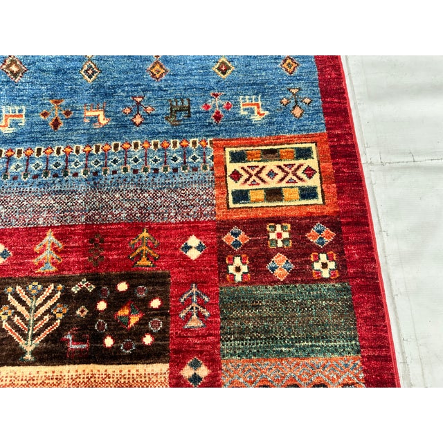 Multicolor Afghan Khorjin Hand-Knotted Wool Rug - 8'0" X 5'9" For Sale - Image 14 of 14