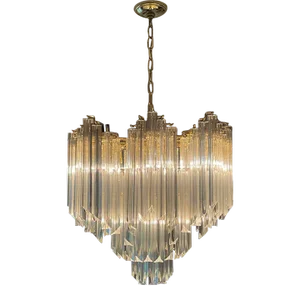 Vintage Modern Murano Prism Venini Style Chandelier