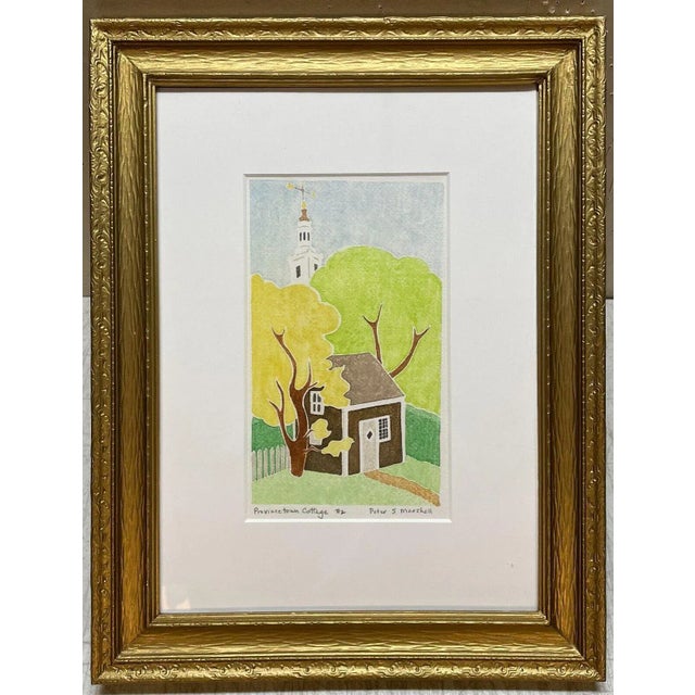 Contemporary Original Peter S Marshall 'provincetown Cottage' White Line Woodcut - Cape Cod For Sale - Image 3 of 11