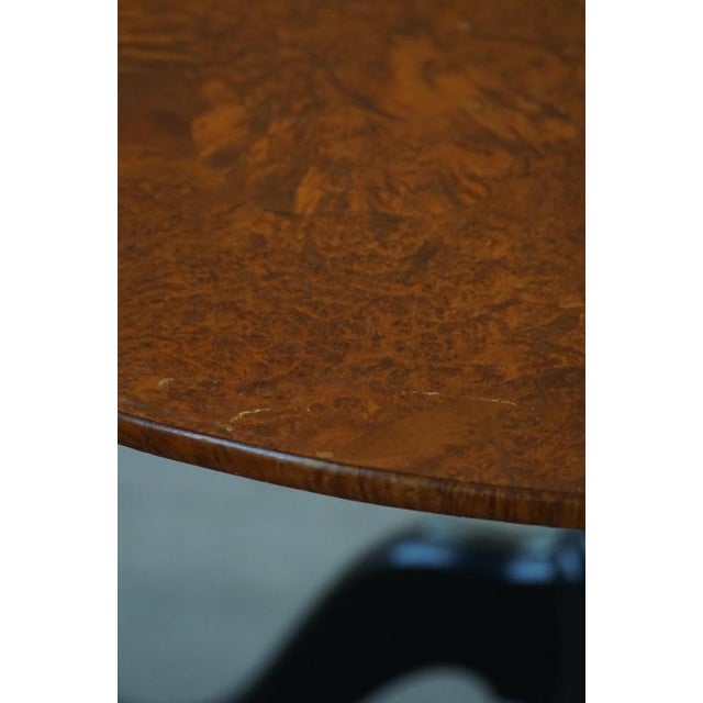 Wood Antique Swedish Tilt-Top Occasional Table in Burl Wood Veneer, Mid-19th Century For Sale - Image 7 of 17