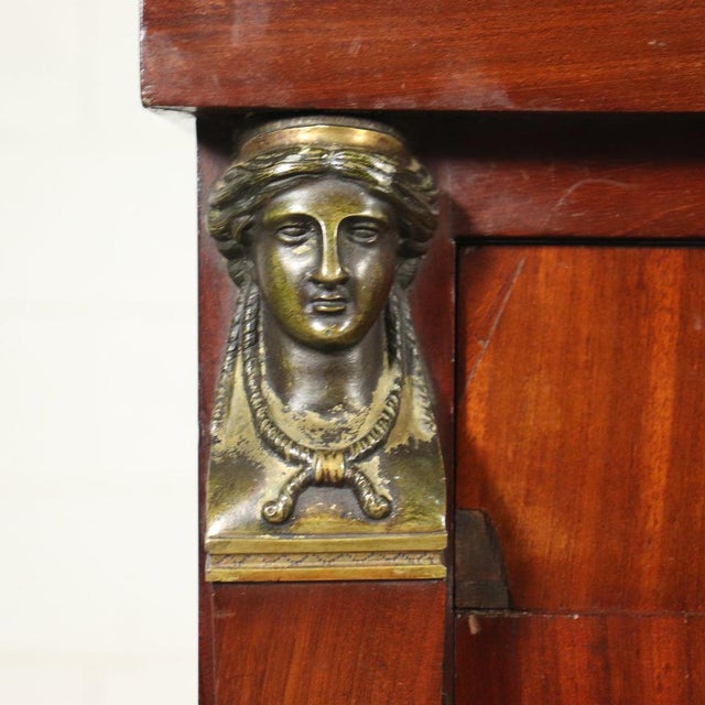 19th Century Empire Desk in Chestnut & Mahogany, Italy For Sale - Image 5 of 6