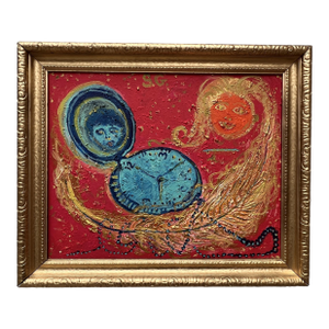 Textured Abstract Painting on Canvas by Serg Graff, "Time Loop", Coa, Framed