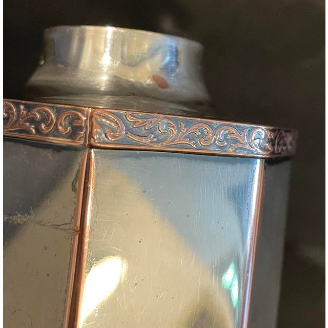 1930s 1920s Octagonal Silverplate Tea Caddy For Sale - Image 5 of 11