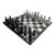 1970’s Marble Chess Game Set Black and Gray Onyx - 33 Pieces For Sale
