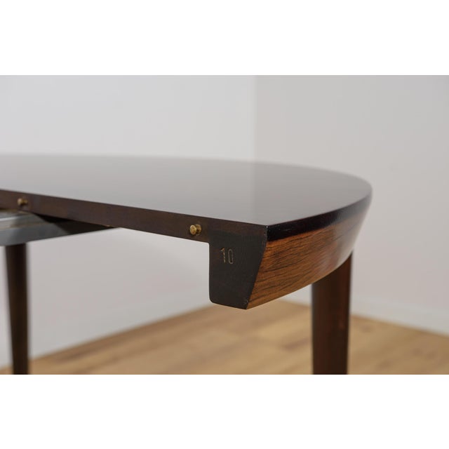 Mid-Century Round Rosewood Dining Table Model 71 by Severin Hansen for Haslev Møbelsnedkeri, 1960s For Sale - Image 11 of 18