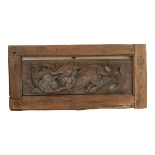 Aged Carved Wood Architectural Fragment For Sale