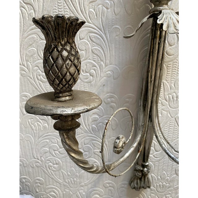 Mid Century MarCo California Silver Palm Tree Coastal Sconce For Sale - Image 6 of 13