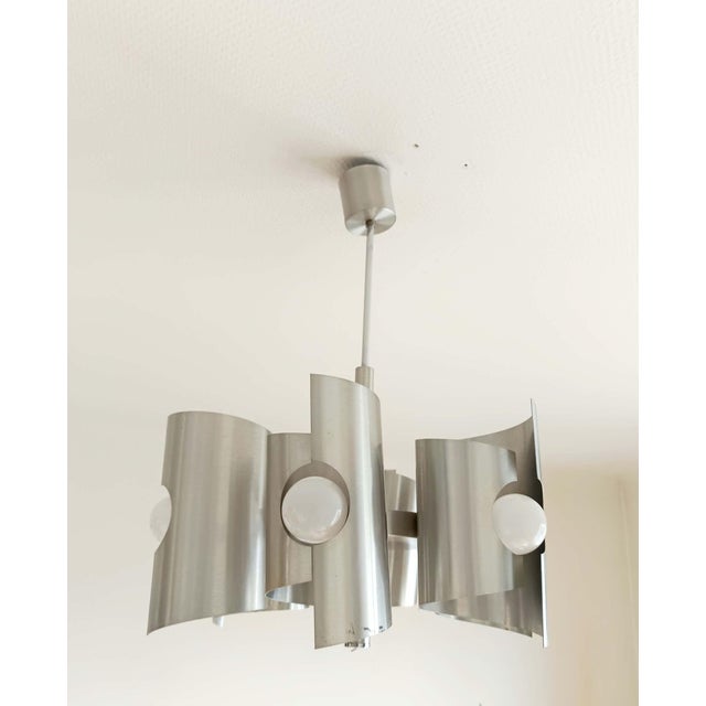 Vintage Space Age Hanging Light in Aluminium by Polam Bielsko, 1970 For Sale - Image 7 of 15